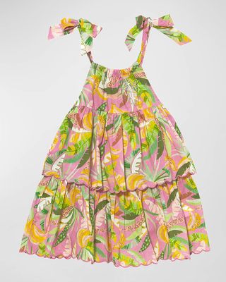 Girl's Copacabana Jungle-Print Dress, Size 2-11