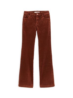 Girl's Corduroy High-Rise Flare Pants - Brown - Size 7