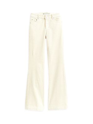 Girl's Corduroy High-Rise Flare Pants - Cream - Size 7