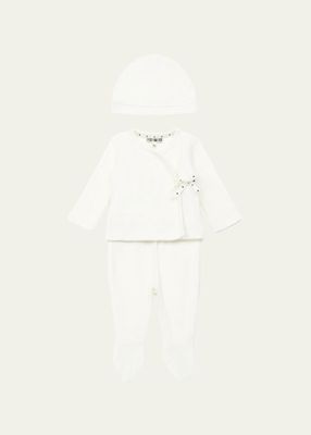 Girl's Cotton Three-Piece Gift Set, Size Newborn-6M