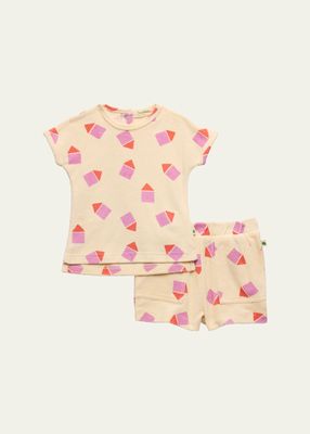 Girl's Crayon Graphic Two-Piece Set, Size 3M-18M
