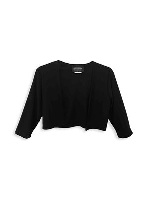 Girl's Cropped Bolero Jacket - Black - Size 7 - Black - Size 7