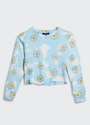 Girl's Cropped Daisy Top, Size S-XL