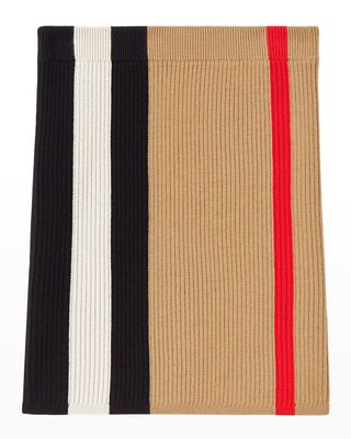 Girl's Daphnie Icon Stripes Wool Skirt, Size 4-14