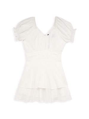 Girl's Delilah Dress - White - Size 14 - White - Size 14