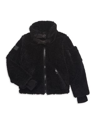 Girl's Denver Sherpa Jacket - Black - Size 8 - Black - Size 8