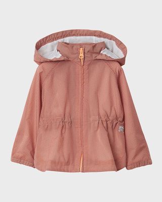 Girl's Dhalia Hooded Nylon Wind-Resistant Jacket, Size 12M-2
