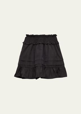 Girl's Diana Smocked Taffeta Skirt, Size 4-14