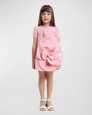 Girl's Domonique Rosette Mini Dress, Size 4-14