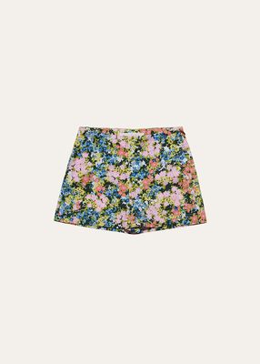 Girl's Dottie Floral-Print Shorts, Size 2-6