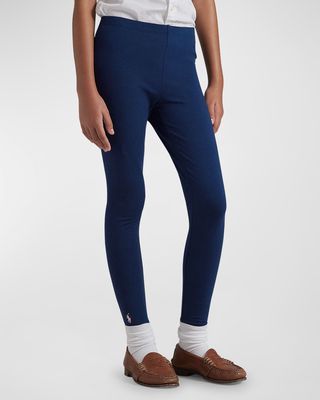 Girl's Drapey Terry-Fleece Lounge Pants, Size 2-6X