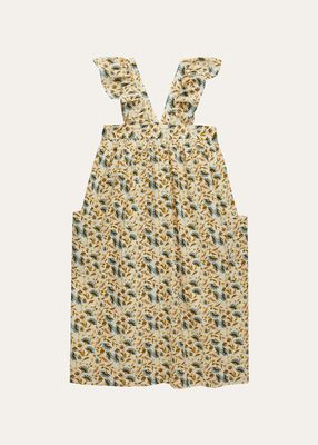 Girl's Eleanina Floral-Print Ruffle Trim Dress, Size 4-14