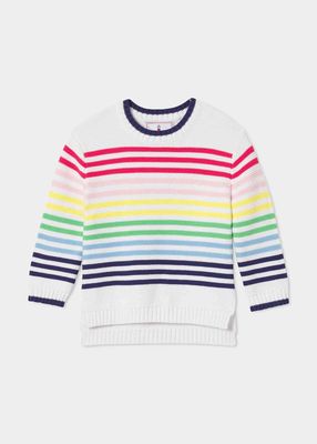 Girl's Ella Relaxed Rainbow Sweater, Size 2T-14