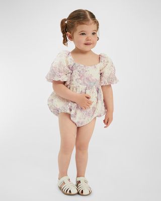 Girl's Ellory Open Back Bubble Romper, Size Newborn-18M