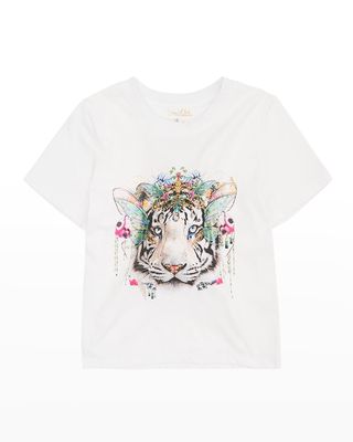 Girl's Embellished Graphic T-Shirt, Size 12-14