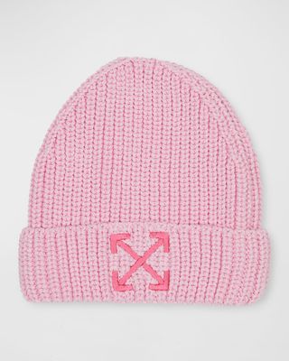 Girl's Embroidered Arrow Beanie, Size S-M