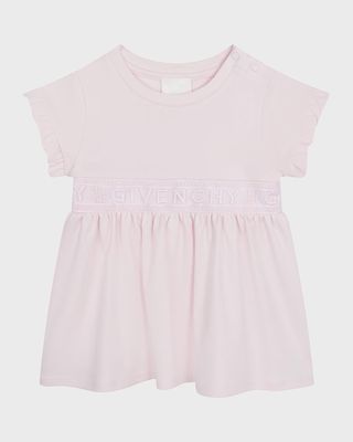 Girl's Embroidered Logo Dress, Size 12M-3