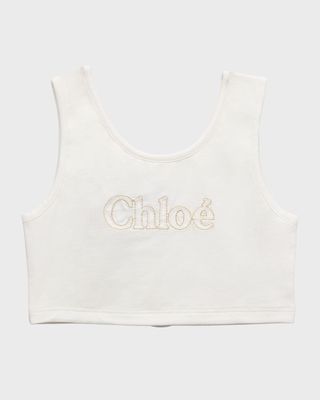 Girl's Embroidered Tank Top, Size 4-5