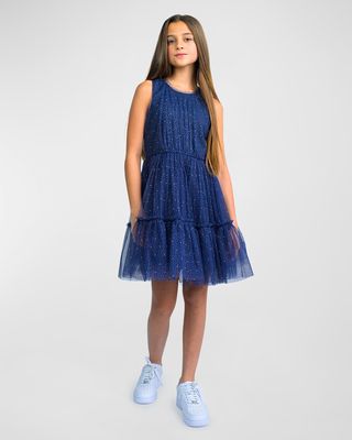 Girl's Estelle Sparkle Sleeveless Dress, Size 7-16