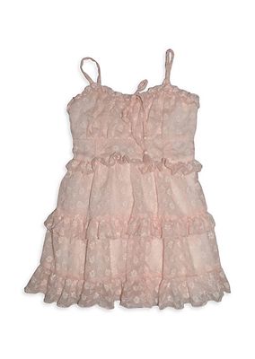 Girl's Eyelet Ruffle-Trim Dress