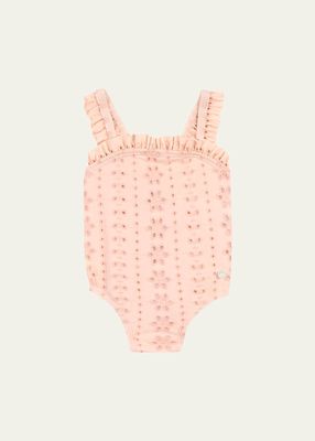 Girl's Eyelet Trim One-Piece Swimsuit, Size 3M-3