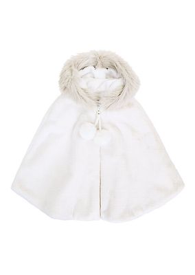 Girl's Faux Fur Hooded Cape