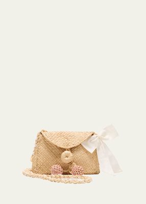 Girl's Feiza Raffia Crossbody Bag