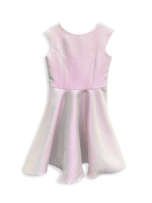 Girl's Fit & Flare Iridescent Jacquard Dress - Lilac - Size 14 - Lilac - Size 14