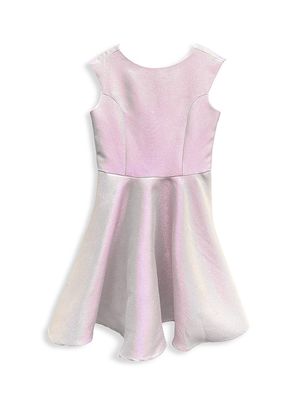 Girl's Fit & Flare Iridescent Jacquard Dress - Lilac - Size 16 - Lilac - Size 16
