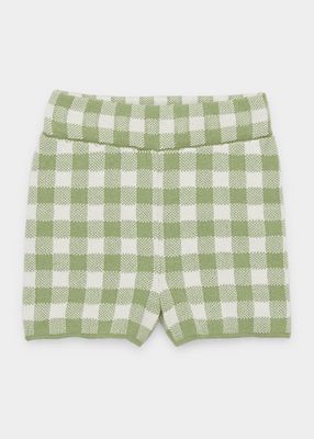 Girl's Flannel-Print Shorts, Size 2-10