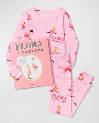 Girl's Flora And The Flamingo Pajama Book Set, Size 2-6