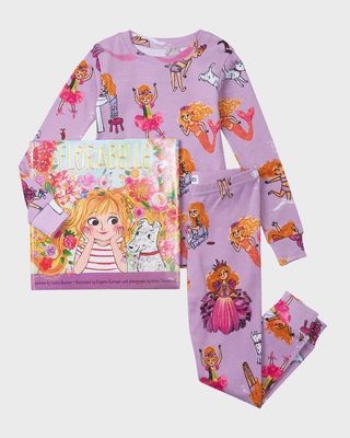 Girl's Florabelle Printed Pajamas & Book Set, Size 2-8