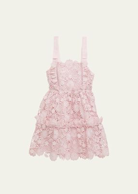 Girl's Floral Guipure Lace Mini Dress, Size 3T-12