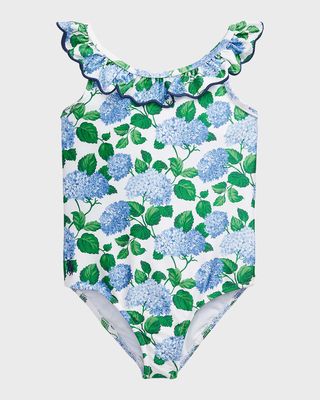 Girl's Floral One-Piece Swimsuit, Size 2-4