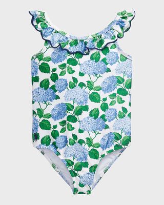 Girl's Floral One-Piece Swimsuit, Size 4-6X