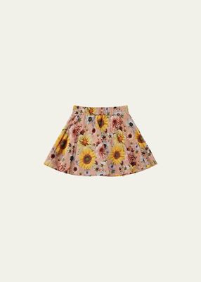 Girl's Floral-Print Barbera Skirt, Size 7-14