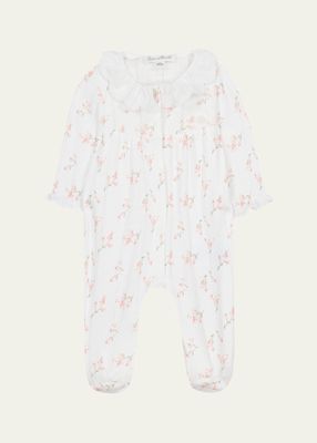 Girl's Floral-Print Footie Pajamas, Size Newborn-9M