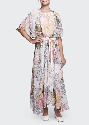 Girl's Floral-Print Maxi Dress, Size 2-14