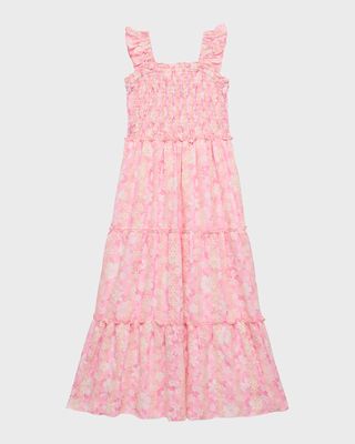 Girl's Floral-Print Maxi Dress, Size S-XL