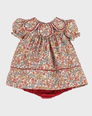 Girl's Floral-Print Petal Float Dress W/ Bloomers, Size 4T-3