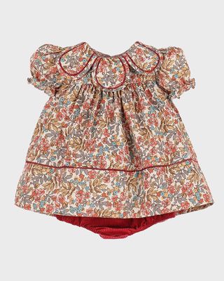 Girl's Floral-Print Petal Float Dress W/ Bloomers, Size 6M-24M