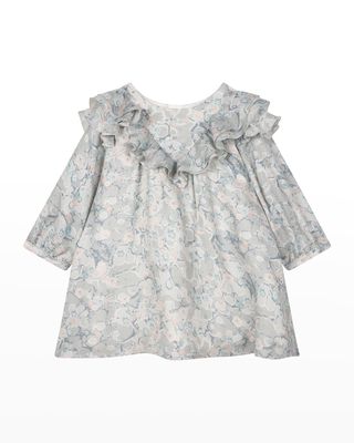 Girl's Floral-Print Ruffle Dress, Size 12M-3