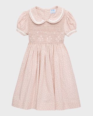 Girl's Floral-Print Smocked Dress, Size 4T-3