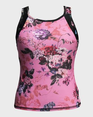 Girl's Floral-Print Tank Top, Size 8-14