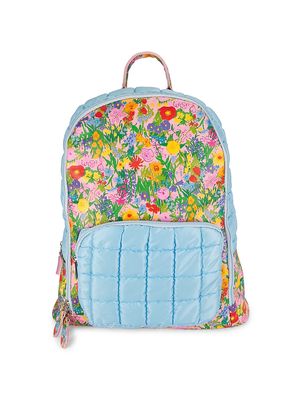Girl's Floral Puff Backpack