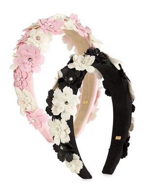 Girl's Floral Puffy Headband Set