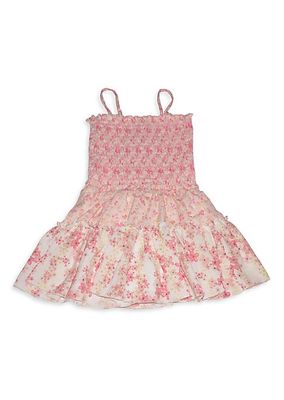 Girl's Floral Smocked Dress