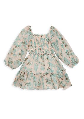 Girl's Floral Tiered Dress