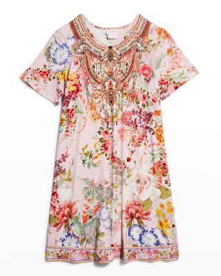 Girl's Flower Child T-Shirt Dress, Size 12-14