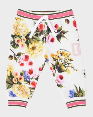 Girl's Flower Power Jogging Pants, Size 18M-30M